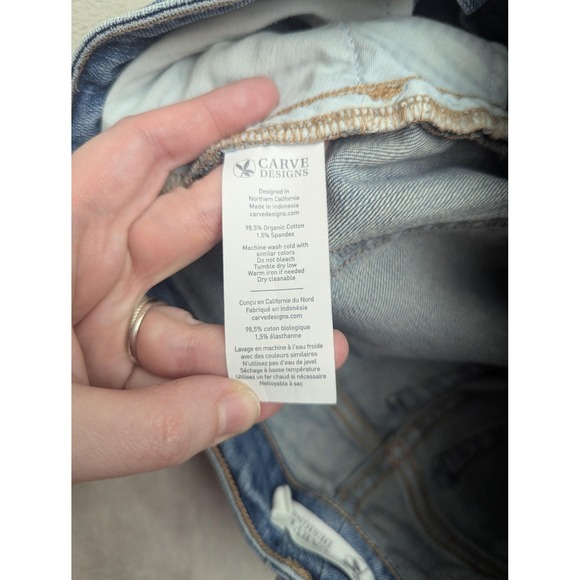 Carve Designs Bootcut Jeans Womens 2 Blue Medium Wash Organic Distressed Denim - Picture 13 of 14